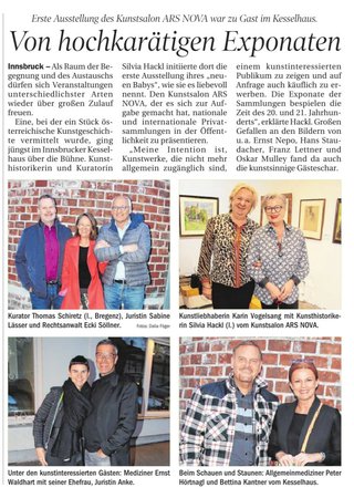 Tiroler Tageszeitung Ausstellung Kunstsalon ARS NOVA März 2022