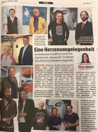 Tiroler Kronenzeitung  #herzensArt Charity Event Oktober 2020