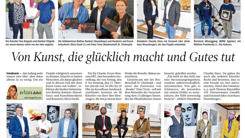 Tiroler Tageszeitung #herzensArt Charity Event Oktober 2020