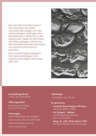 Ausstellung Stift Wilten - Kunst im Abt-Wernher-Saal - April & Mai 2026